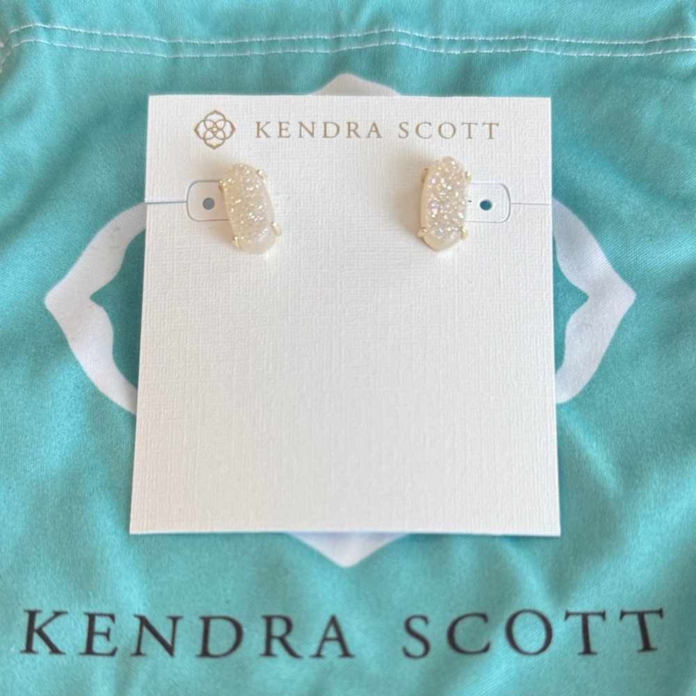 Kendra Scott White Drusy Stud Earrings